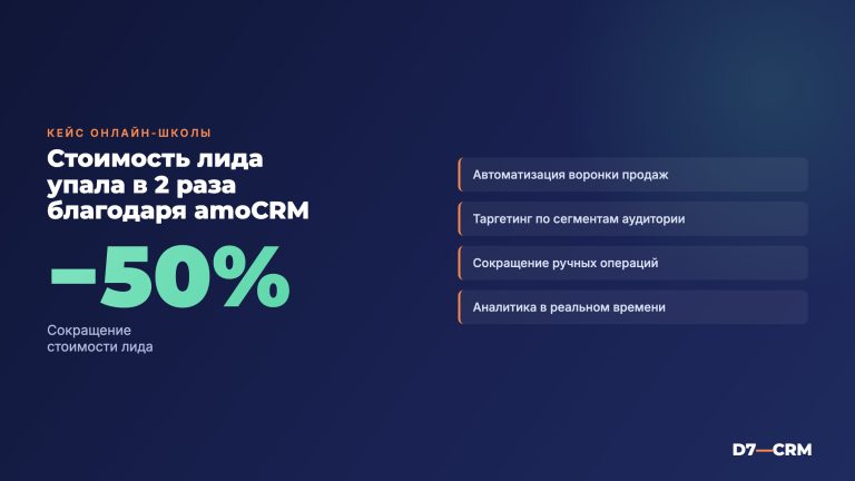 Кейс: онлайн-школа сократила стоимость лида в 2 раза с amoCRM