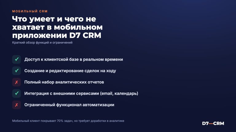 Мобильное приложение CRM: возможности и ограничения