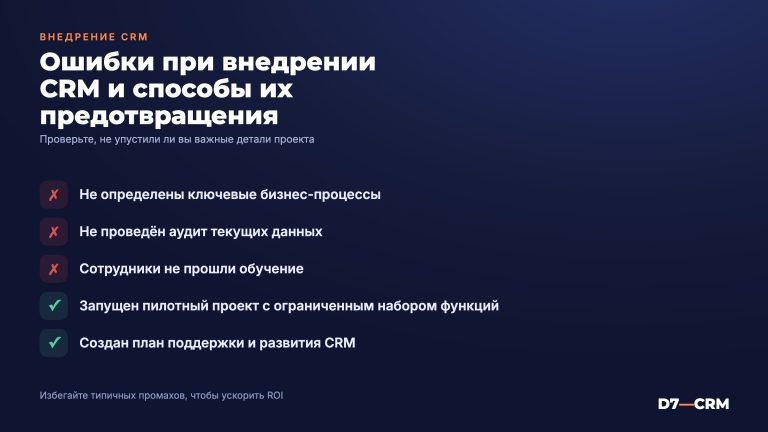 Ошибки при внедрении CRM: список и способы их предотвращения