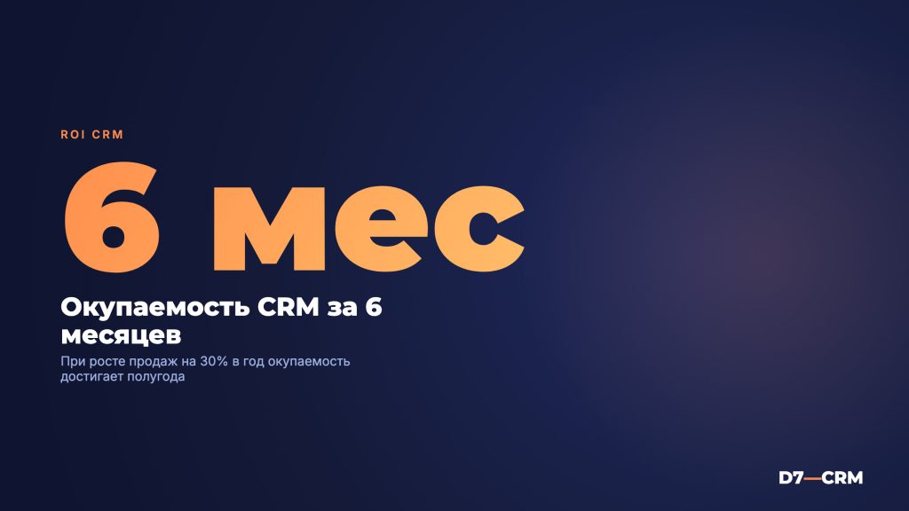 Окупаемость CRM за сколько месяцев