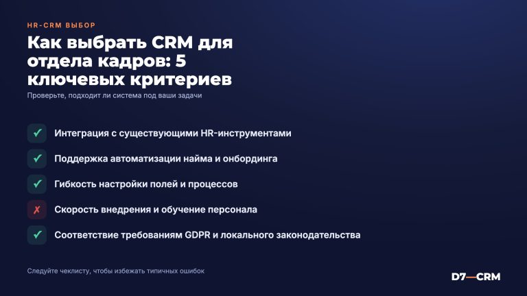 CRM для HR отдела кадров: как выбрать и что учесть