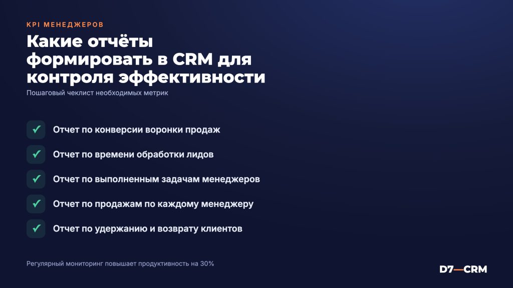 KPI менеджеров в CRM: какие отчеты формировать