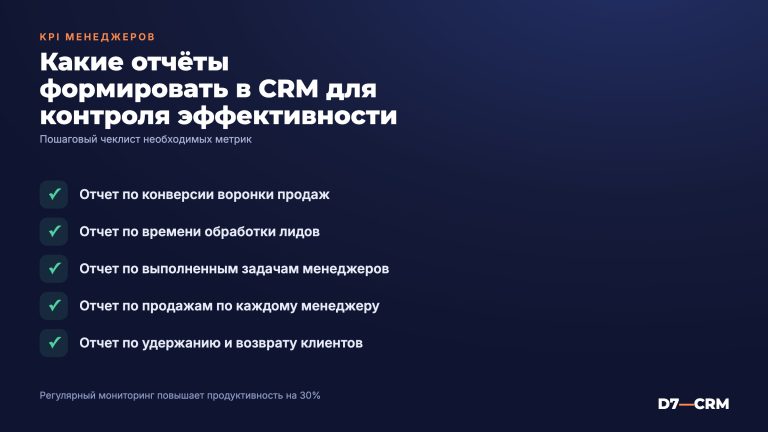 KPI менеджеров в CRM: какие отчеты формировать