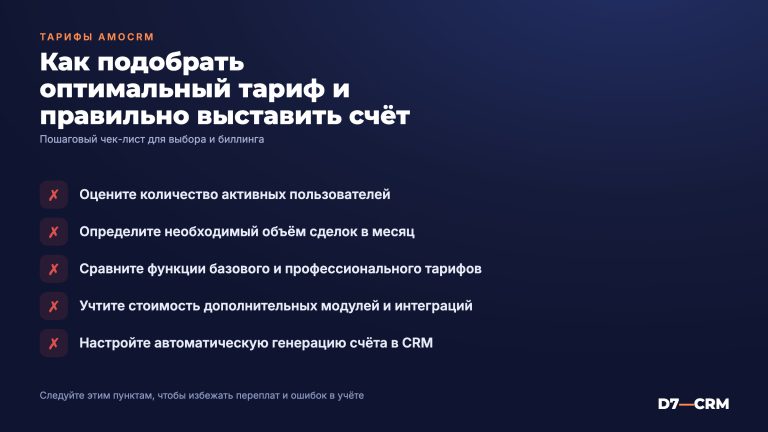 Тарифы amoCRM — как выбрать тариф и выставить счёт